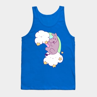 Rainbow Cloud Rhino Tank Top